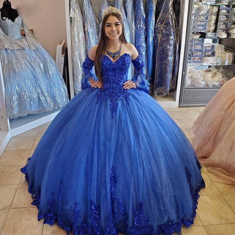 vestidos de 15 años royal blue