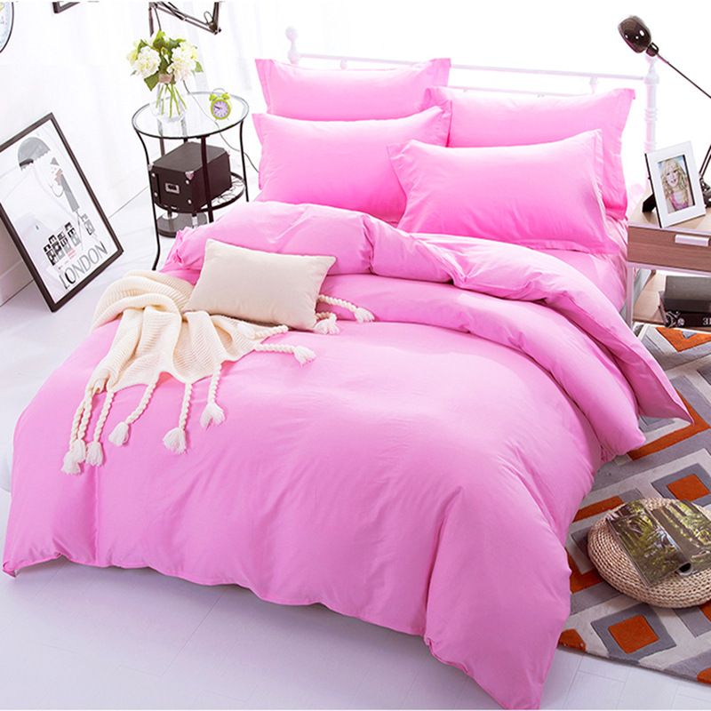 Pink Color Duvet Cover Sets For Single Double Bed Kids Adults 6