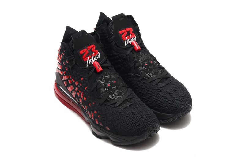 black and red lebrons