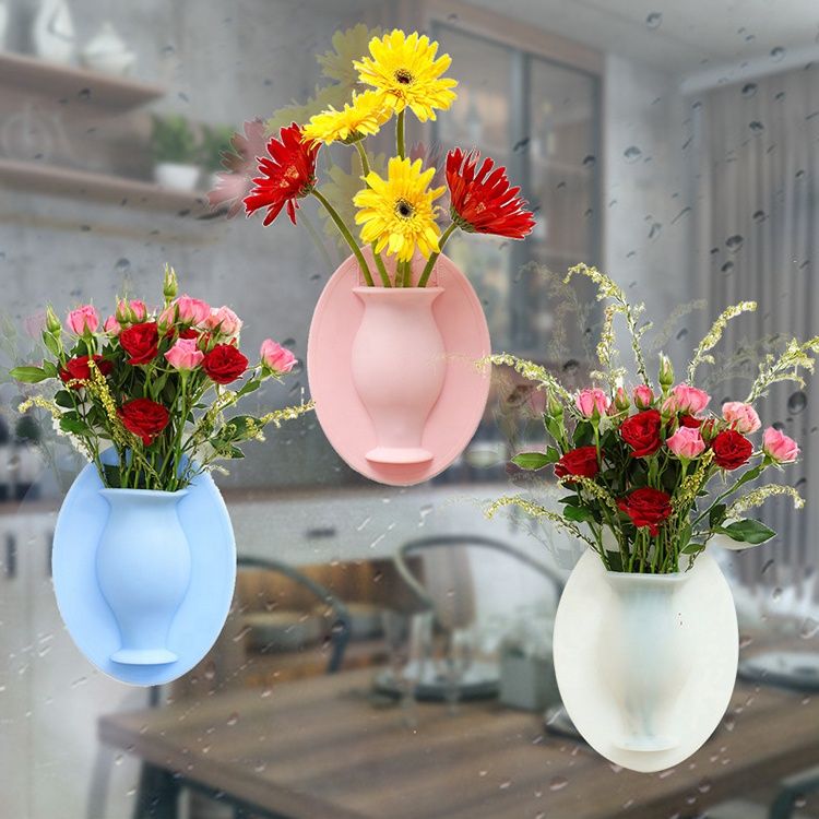 Refrigerator Vase Removable Silicone Vases Sticky Indoor Wall