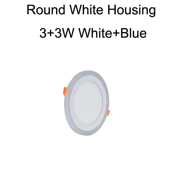 جولة الأبيض الإسكان 3 + 3W الأبيض + الأزرق