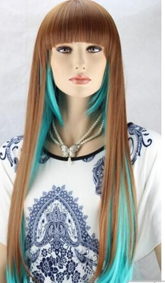 Fashion Women Heat Resistant Long Straight Hair Cosplay Costume