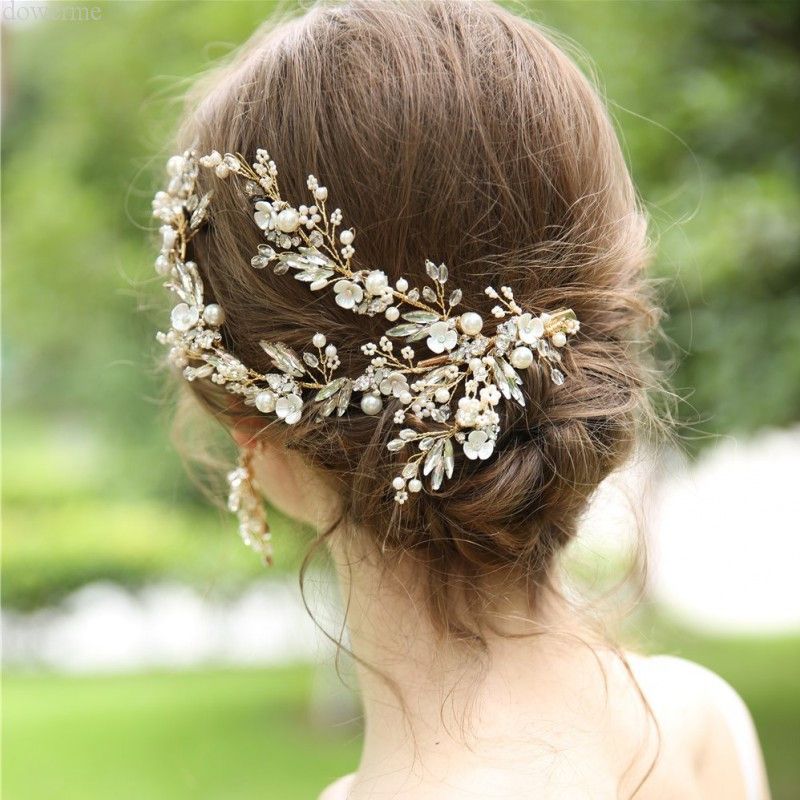 2019 Wholesale Wedding Hair Vine Clip Handmade Pearls Women Hair