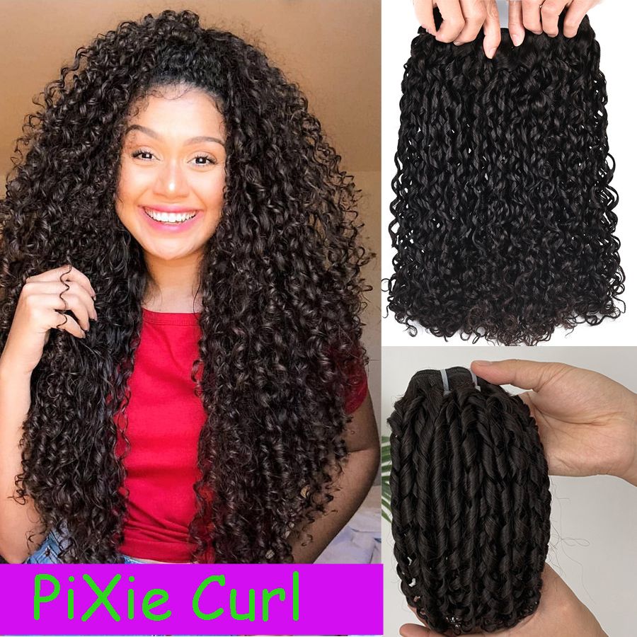 Flexi Pixie Pissy Curl Double Drawn Funmi Hair Bundles 100