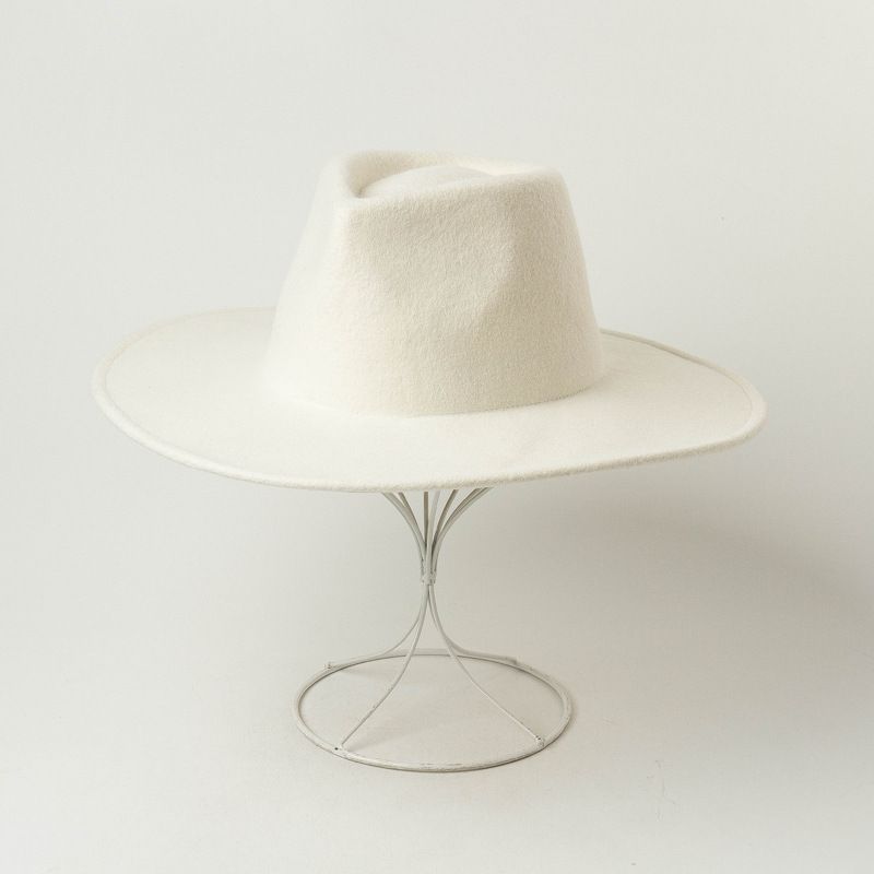 White wool fedora hat womens Clearance