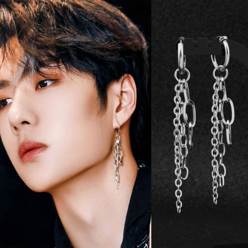 2020 Idol Korean Boys Stainless Steel Stud Earrings Kpop Dna Ear