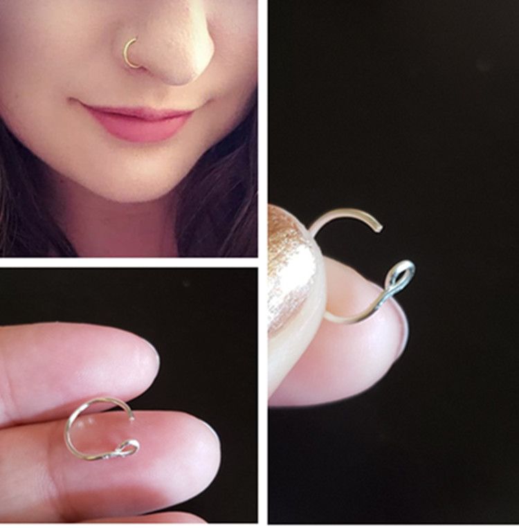 Satin Al Kristal Hoop Sahte Burun Halkasi Kadinlar Taki Gul Altin Gumus Burun Piercing Sahte Piercing Septum Aski Taki Burun Damizlik Sh190727 Tl125 49 Dhgate Comda