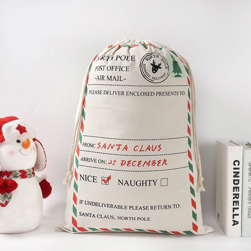 Vi.yo Christmas Gift Candy Bag Santa Sack Canvas Storage Pouch Bag with Drawstring for Christmas Present Candy #1