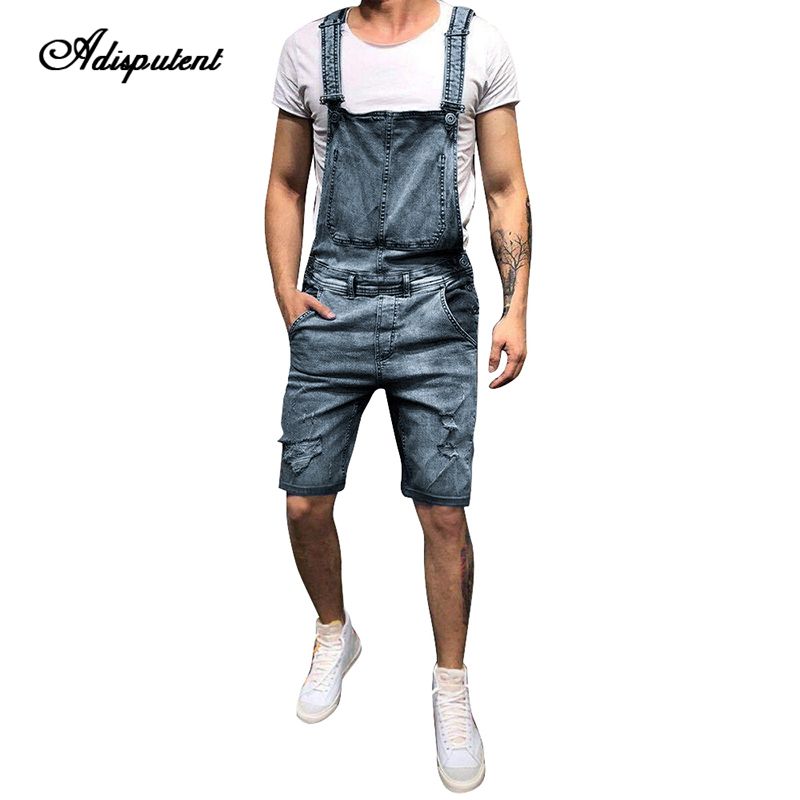 mens denim short overalls