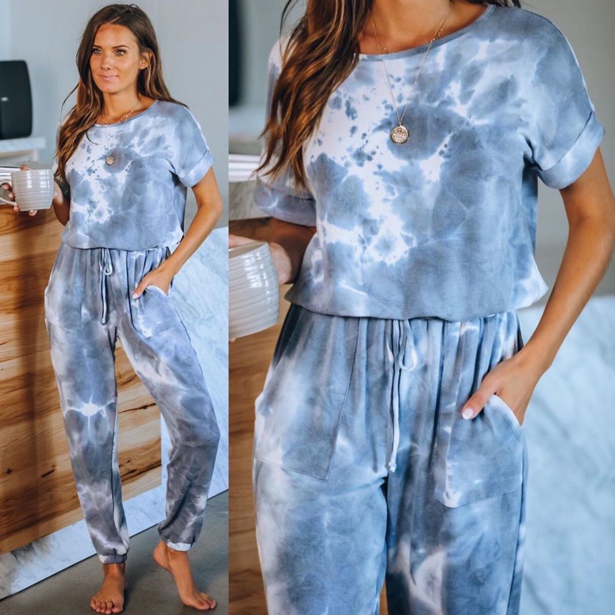 Tie dye shirt and sweatpants set deals