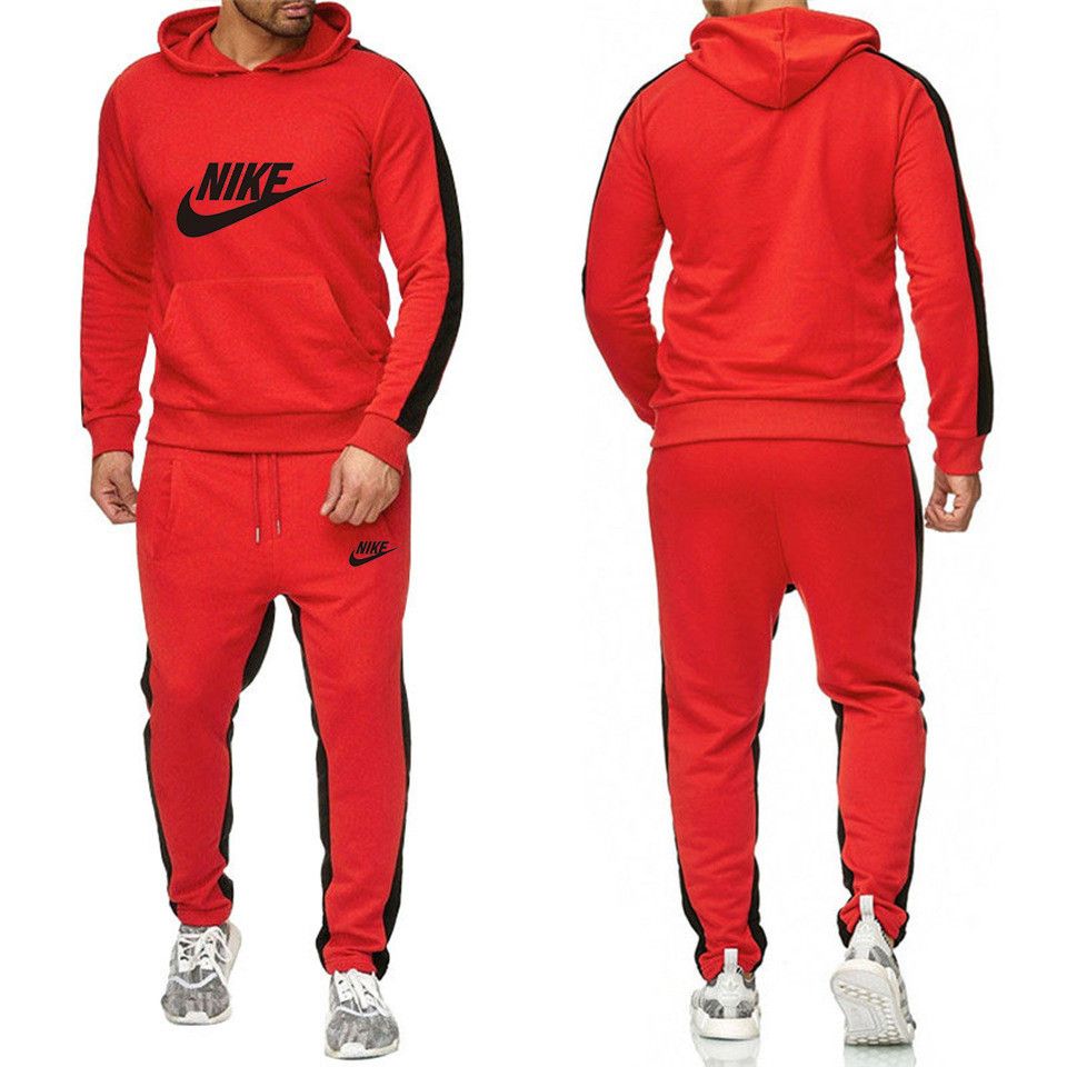 nike sweatsuit black and red