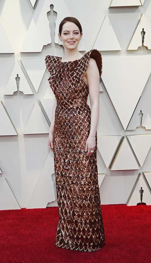Grosshandel Emma Stone Oscar 2019 Roter Teppich Kleid Schwarz