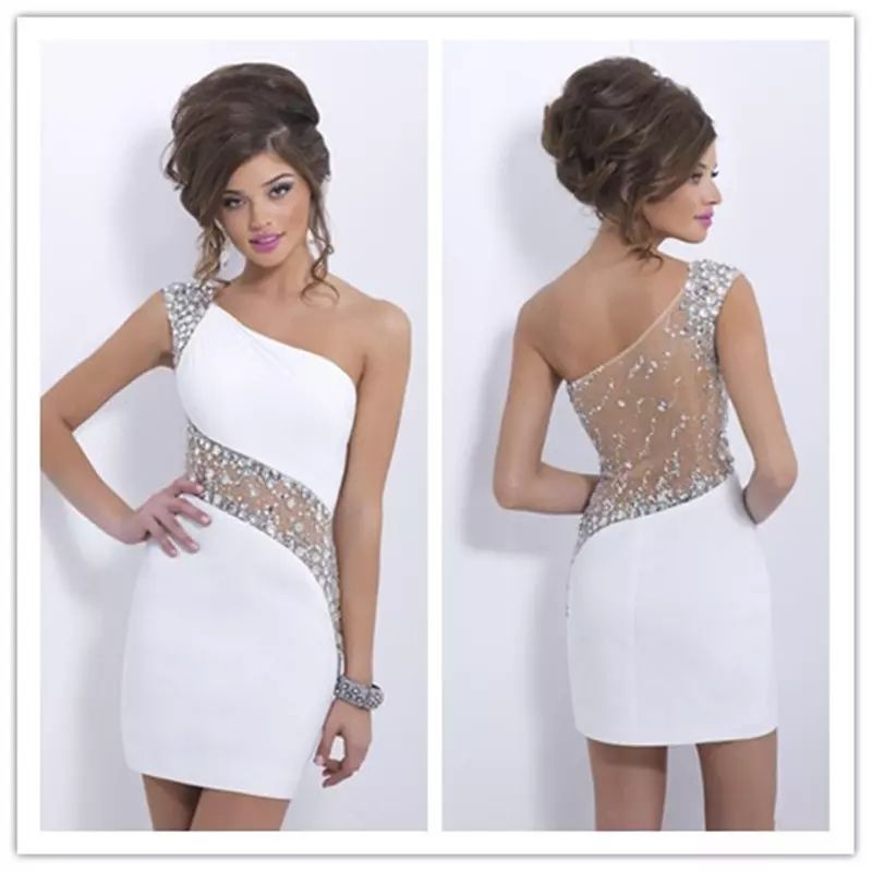 silver and white party dress