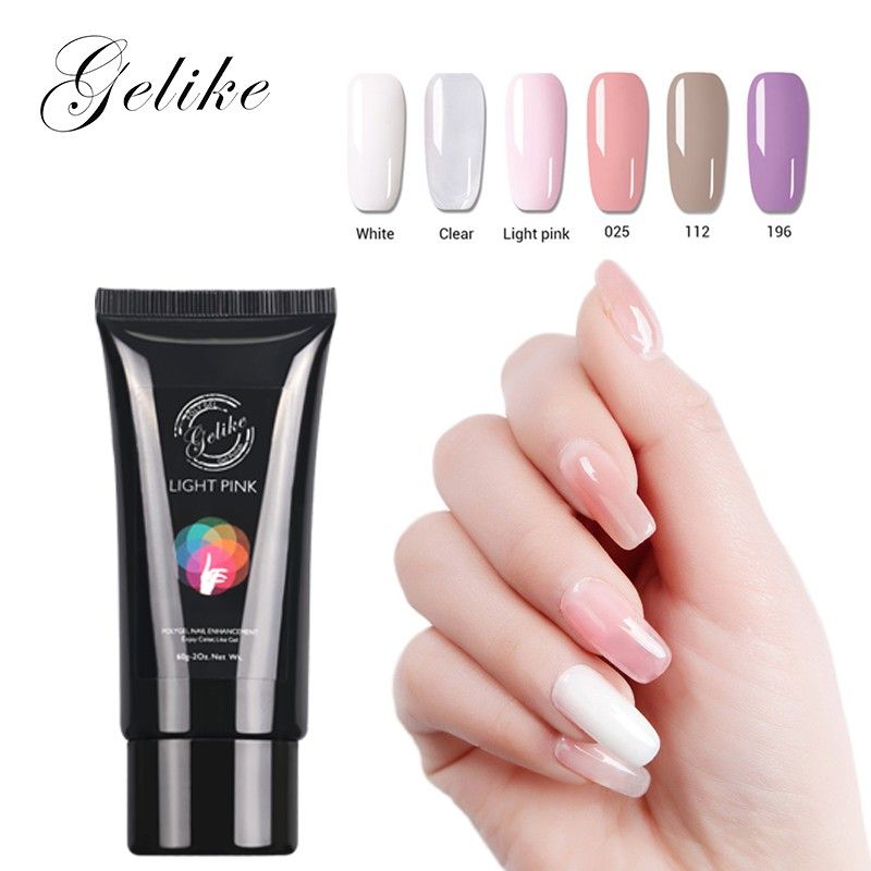 Nail Designs Uv Poly Gel Kit No Crackle Manicure Clear Colors Nails Varnish Varnish French Extension Led Light Acrylic Salon Uv Gel Nails Bio Gel