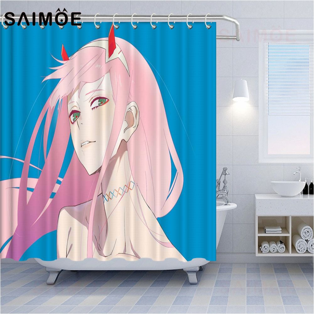 compre ducha mech warrior girl cortinas animado 3d modelo del personaje de bano cortina de ducha de bano lavable moho cortina cortina impermeable a