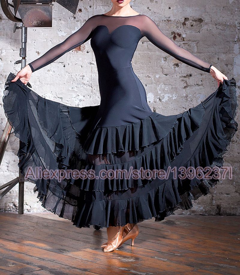Vestidos De Baile De Competición De 2019 Diseño Falda De Flamenco Barato De Alta Calidad Elegante Salón De Baile Vestido1 De 82,7 € | DHgate