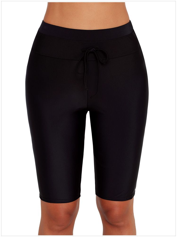 high waisted boy leg swim shorts