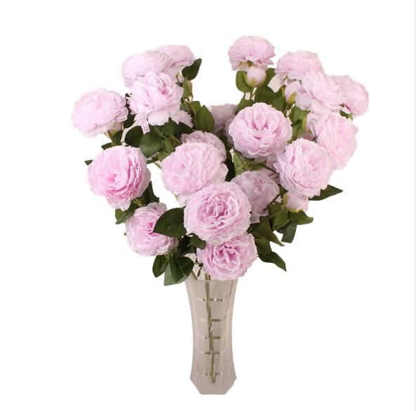 Rose flores rosas artificialmente Peony seda Strauss para el hogar floral decorativas nuevo 
