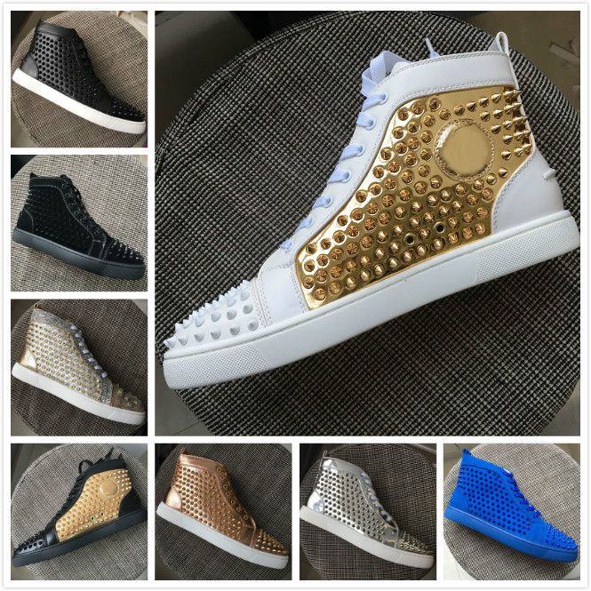 gold red bottoms mens