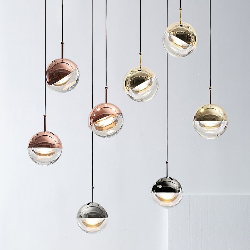 Nordic Pendant Lights LED Globe Rose 