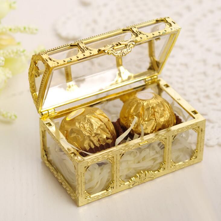 10pcs Candy Box Treasure Chest Shape Sugar Containers Holder Gift Storage 