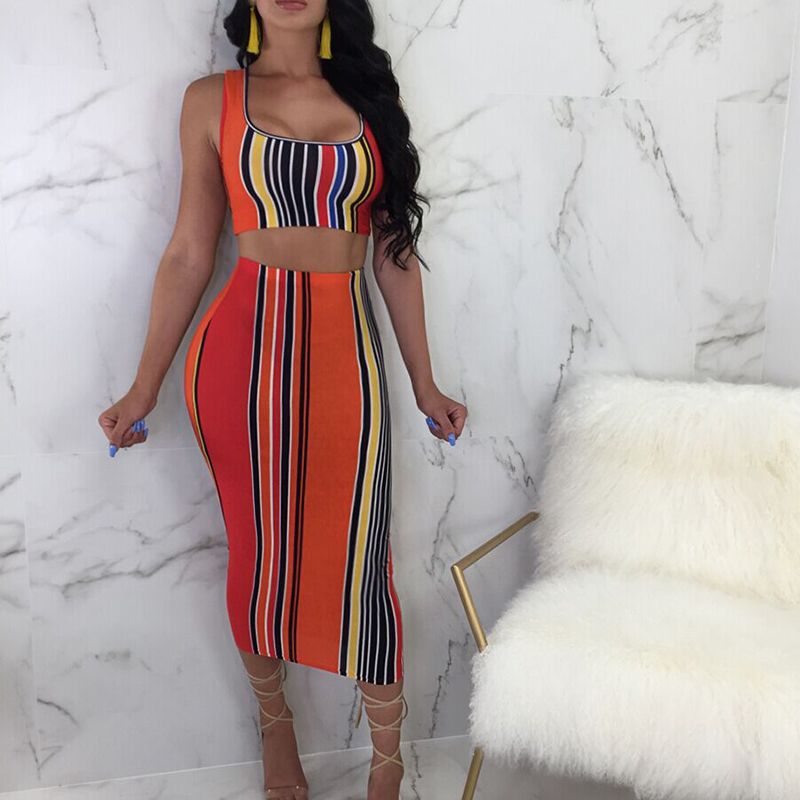 vertical striped bodycon dress