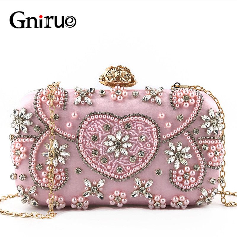 pink bridal purse
