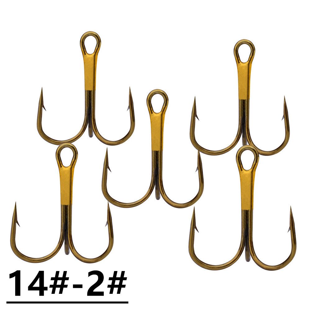 2020 14 2 Brown Triple Anchor Hook High Carbon Steel Barbed Fishing