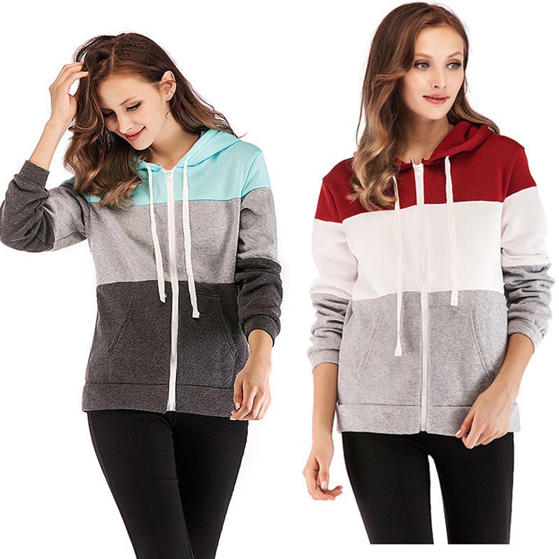 Compra Nueva Mujer Otoño E Invierno Sudadera Casual Con Capucha De Tres  Colores Que Combinan Con El Color Del Sombrero De La Camiseta De Manga  Larga Sombrero De La Chaqueta De Punto