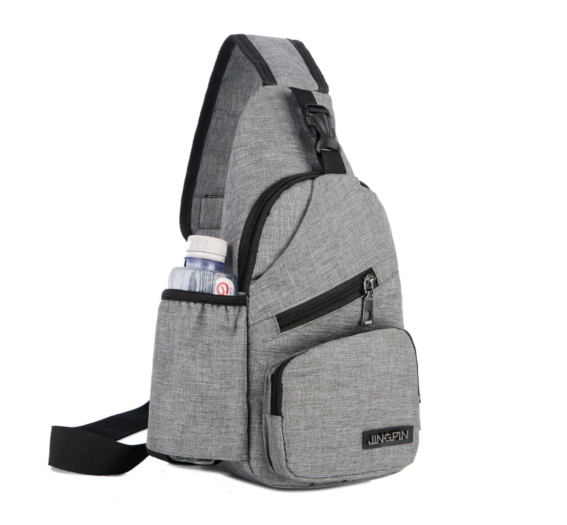 Men Nylon Shoulder Bag Sling Chest Bag Crossbody Hiking Sport Daypack USB Charge