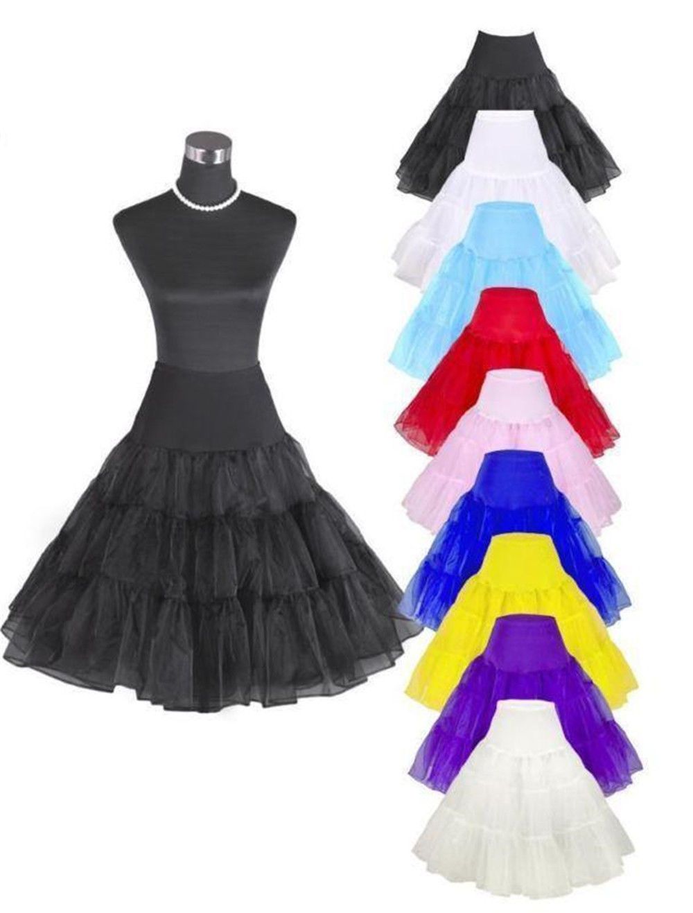 Retro Underskirt 50s Swing Vintage Petticoat Net Skirt Rockabilly 26" Long Tutu 