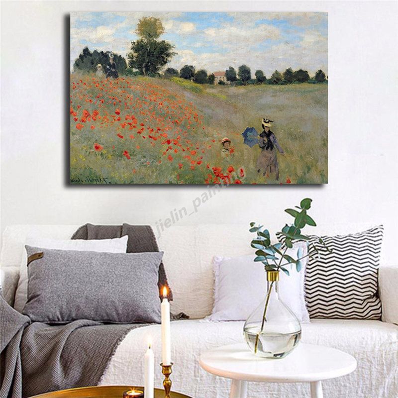 2020 Wild Poppies By Claude Monet Wall Art Canvas Poster And Print Canvas Painting Decorative Picture Hd For Living Room Home Decor From Jielin Painting 4 5 Dhgate Com