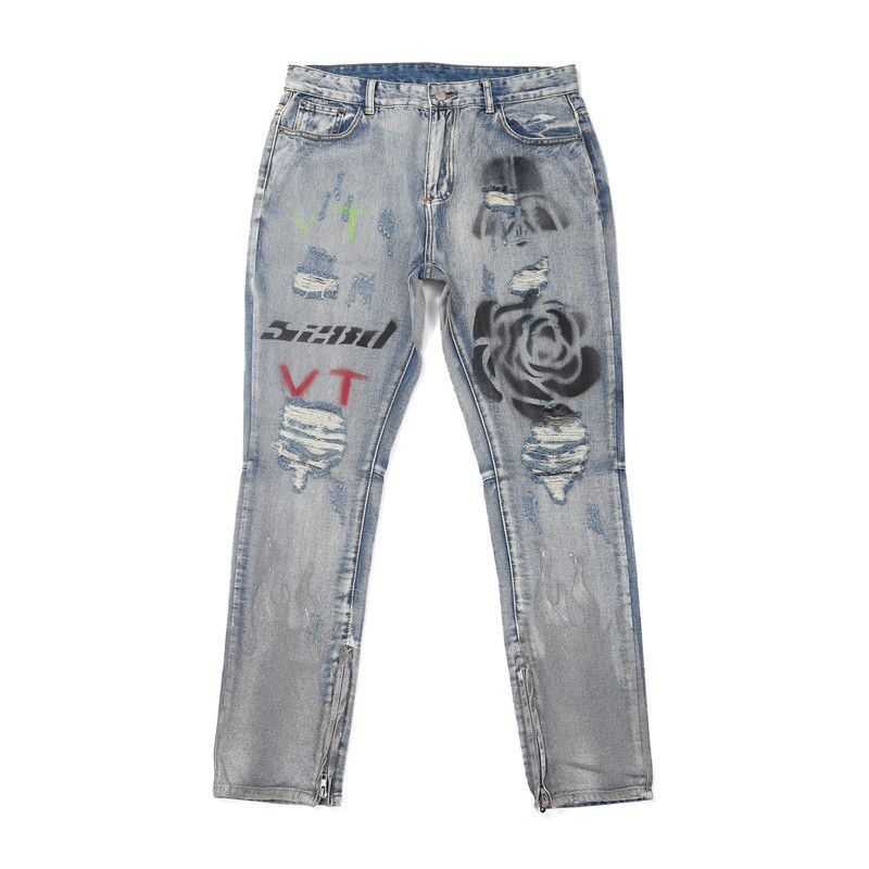 split denim jeans mens