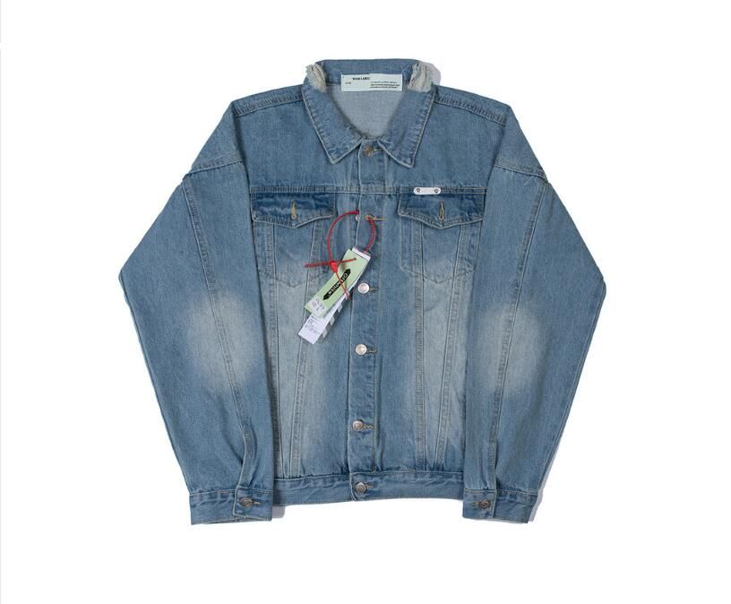 Fashion NEW Monogram Arrow OFF T Mens Womans Jacket Gradient Printed Arrow Jacket  Denim Coat Ripped Streetwear Spring Summer M XXL From Gibjl65441665, $58.4