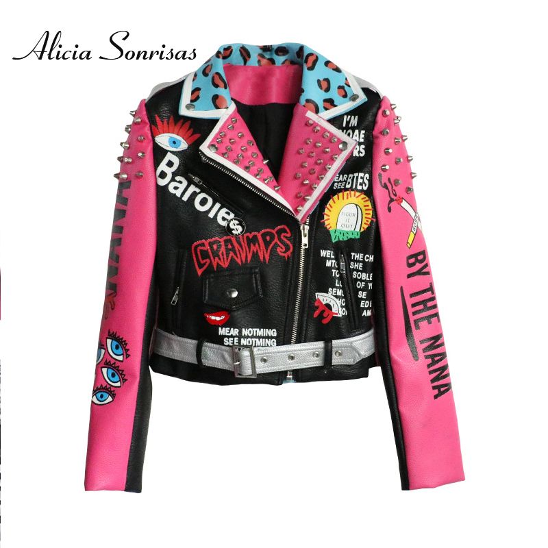 2020 2019 Women Leather Jacket Street Fashion Rivets Leopard Letters Graffiti Colorful Eyes Print Motorcycle Pu Y8362 From Vanilla03 116 99 Dhgate Com - Colorful Leather Jackets Womens 2020 2019 Women Leather Jacket Street Fashion Rivets Leopard Letters Graffiti Colorful Eyes Print Motorcycle Pu Y8362 From Vanilla03 116 99 Dhgate Com - Colorful Leather Jackets Womens