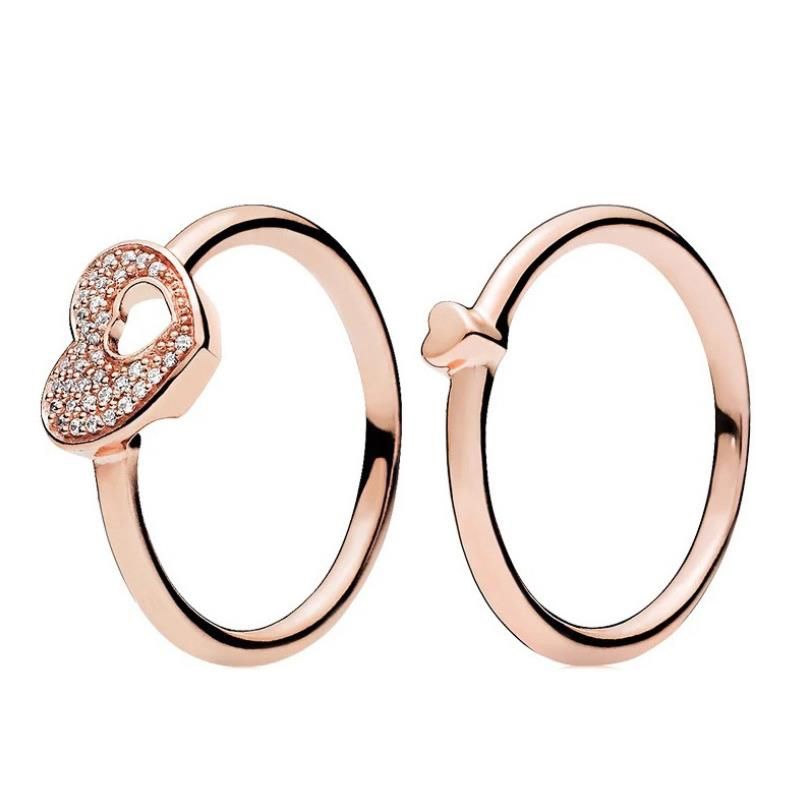 18K Rose Gold Shimmering Puzzle Heart 