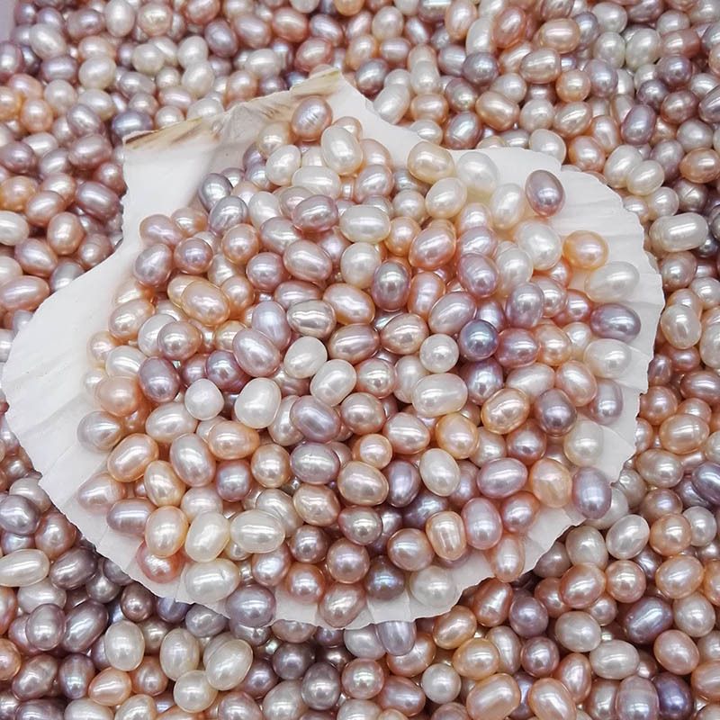2021 Natural Freshwater Pearls Oyster No Hole 5 6mm Bright Rice Shaped