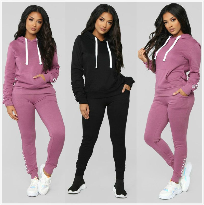 2020 Panelled Womens Designer Tracksuits Casual Big Pocket Long Sleeve ...