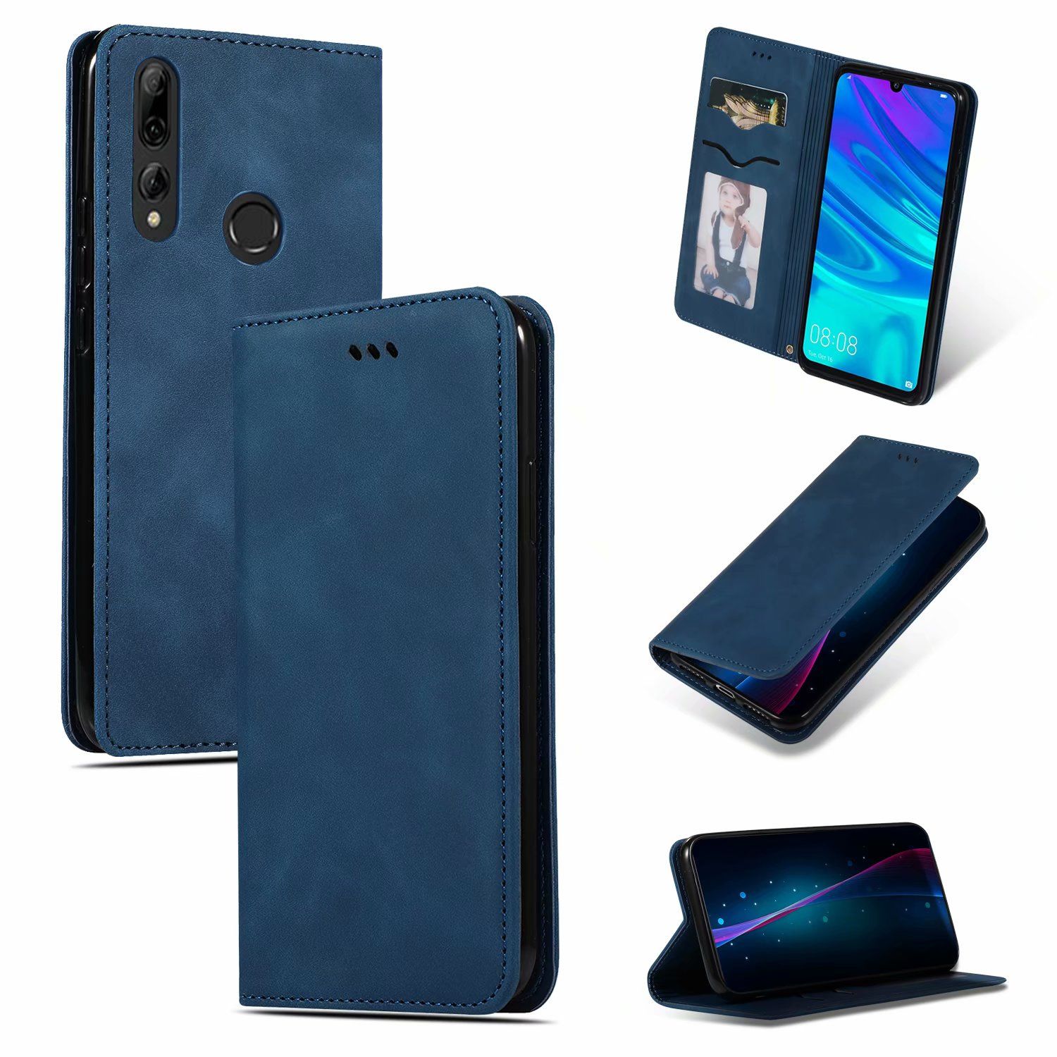 Lomogo Leather Wallet Case with Kickstand Card Holder Shockproof Flip Case Cover for Huawei P Smart Huawei P Smart Case LOBFE140189 Grey Lomogo Leather Wallet Case with Kickstand Card Holder Shockproof Flip Case Cover for Huawei P Smart Huawei P Smart Case LOBFE140189 Grey