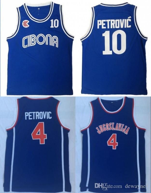 2021 Mens Vintage Croatia 10 Cibona Drazen Petrovic Basketball Jerseys