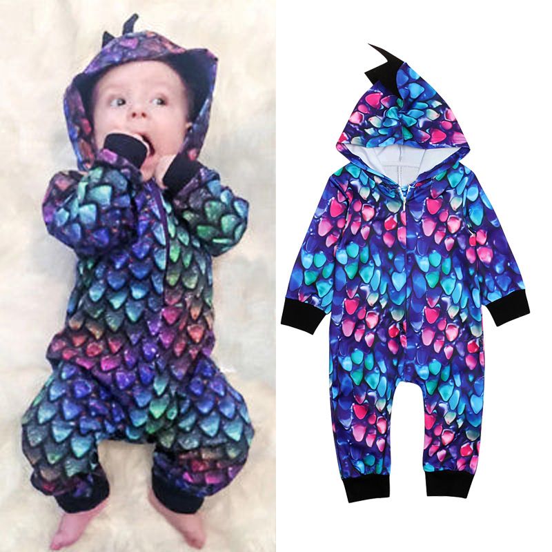 dinosaur hooded romper