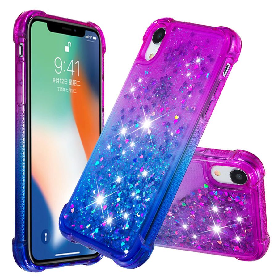 Funda purpurina para iphone X XR XS MAX Funda Chicas Lindo TPU 6 6s