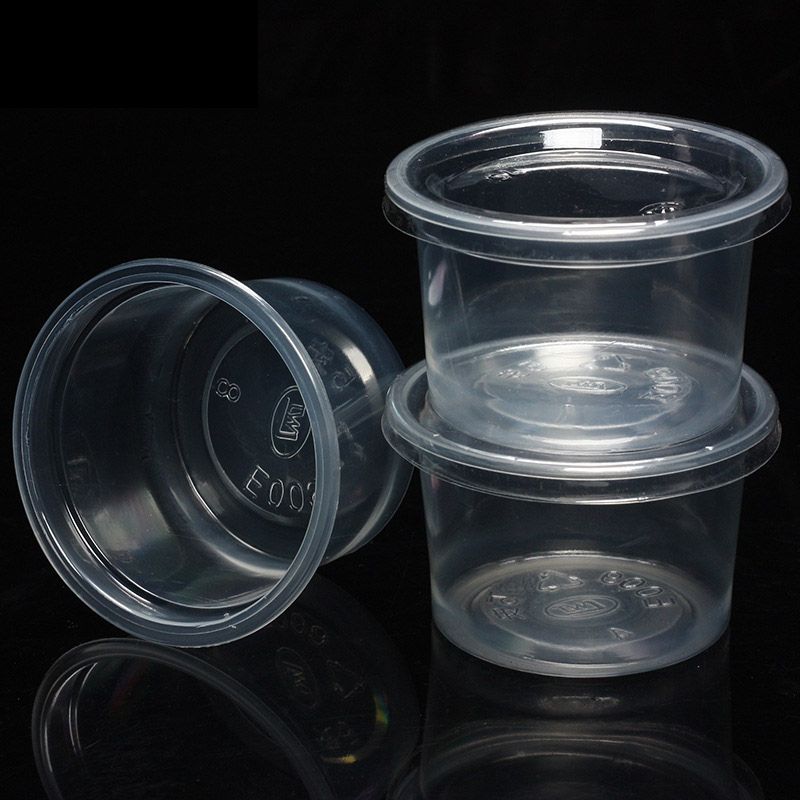 100 pz/set trasparente usa e getta tazza di budino tazze di salsa di plastica coperchio ciotola di gelatina dessert tazza di yogurt con coperchi per la festa a casa 