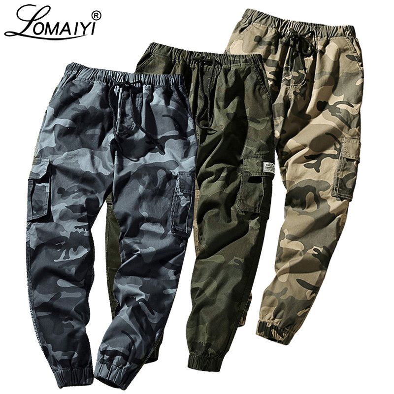 mens white camo joggers
