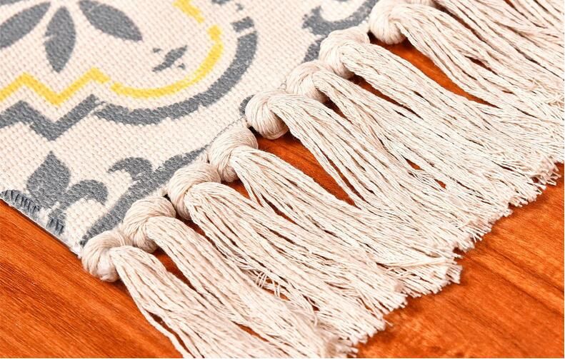 Acheter Jaune Et Gris Tapis Ethnique Floral Chambre Cuisine Chevet Tapis Moderne Tapis De Sol Décoration Maison Marocaine Gland Couverture De 1498