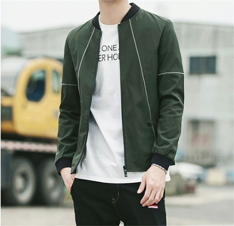 Compra Manga Del Soporte De Resorte Collar Con Paneles De Cremallera Para  Hombre De Las Chaquetas Para Hombre Fino Largo Adolescente De Abrigo Hombre  Sólido De Color Ropa Barato | Entrega Rápida
