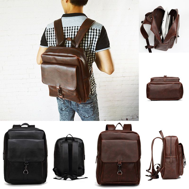 leather laptop bolsa backpack