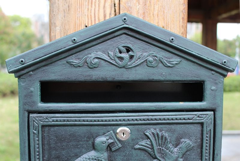 Acier Verrouillable Post Box sécurisée Boîte Boîte aux lettres mural boîte aux lettres Vintage