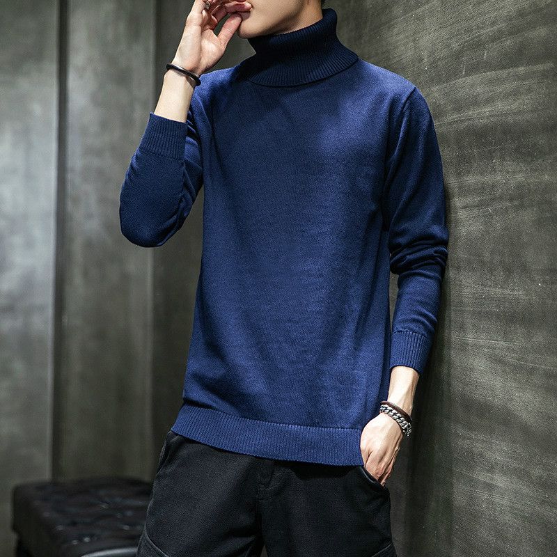 Mens Sweaters Turtleneck Loose Fluffy 