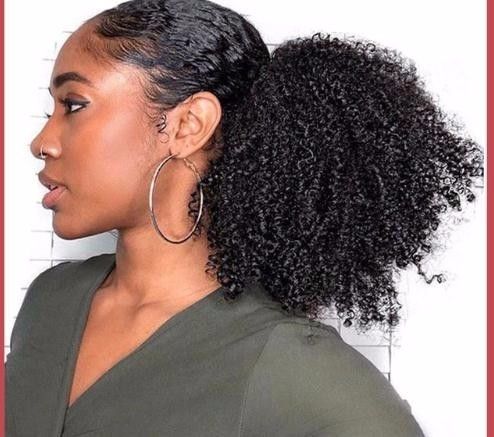 4b 4c 2019 Curly Ponytails Extensions One Piece Clip In Human Hair